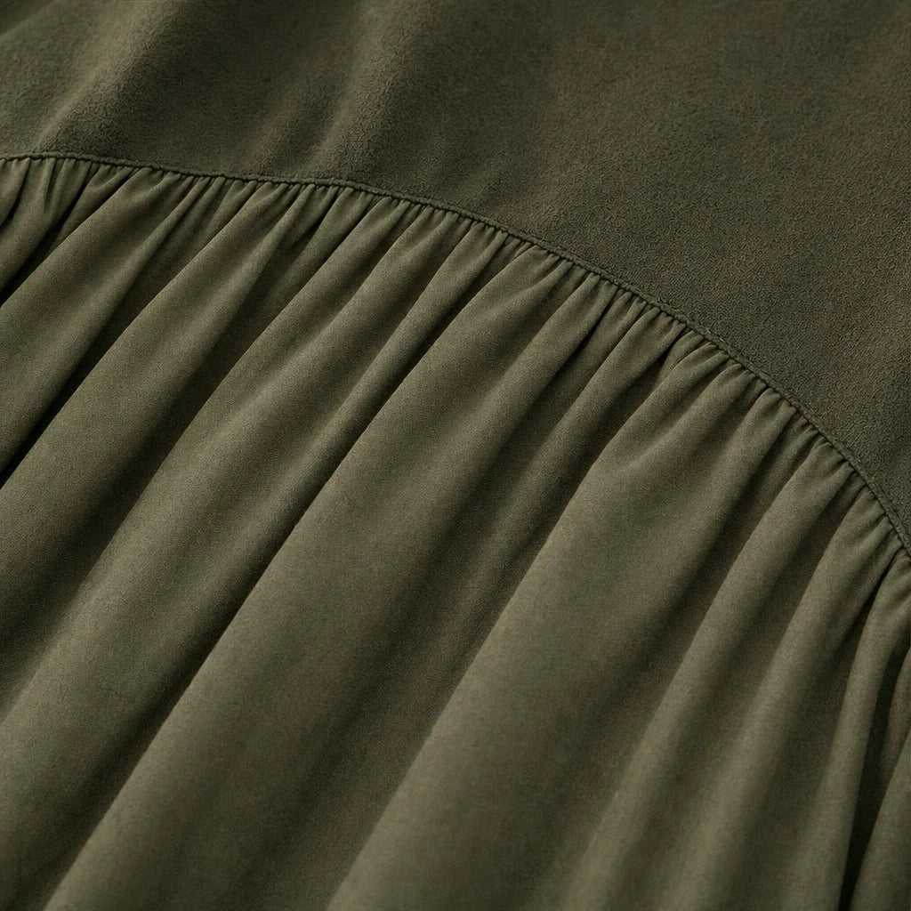 Dames Maxi Jurk met Hoge Hals en Zakken - Comfortabel