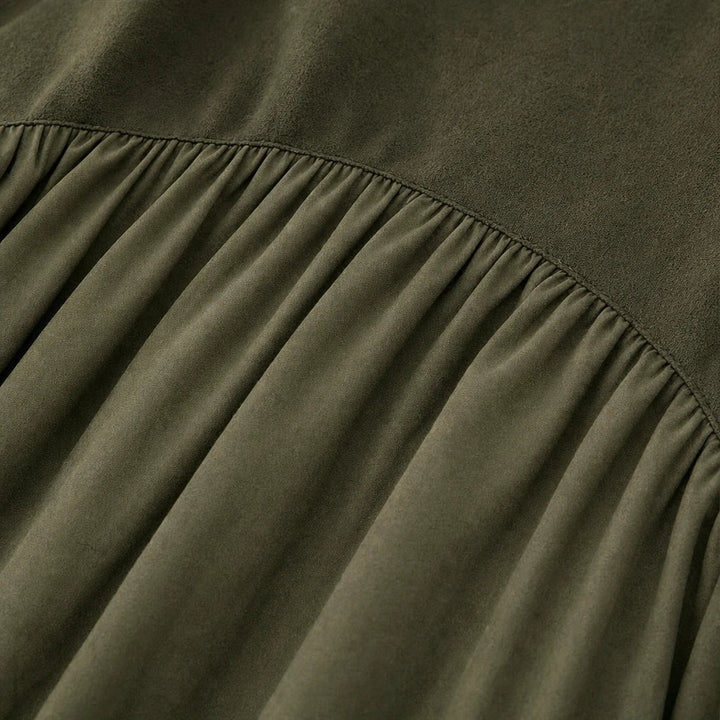 Dames Maxi Jurk met Hoge Hals en Zakken - Comfortabel