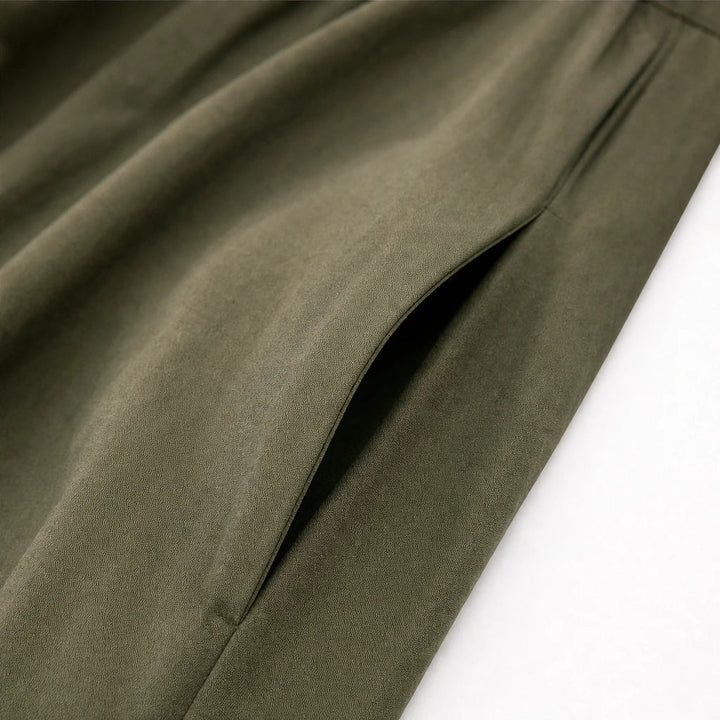 Dames Maxi Jurk met Hoge Hals en Zakken - Comfortabel
