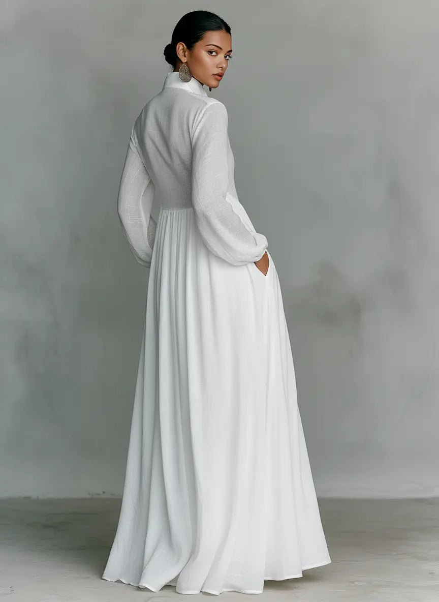 Dames maxi-jurk met knopen - elegant en comfortabel