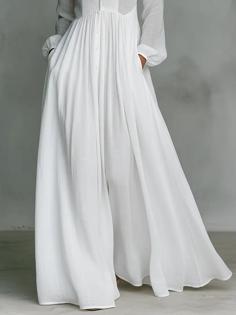 Dames maxi-jurk met knopen - elegant en comfortabel