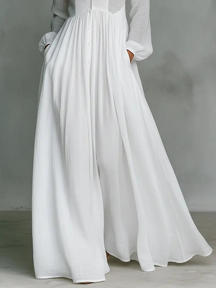 Dames maxi-jurk met knopen - elegant en comfortabel