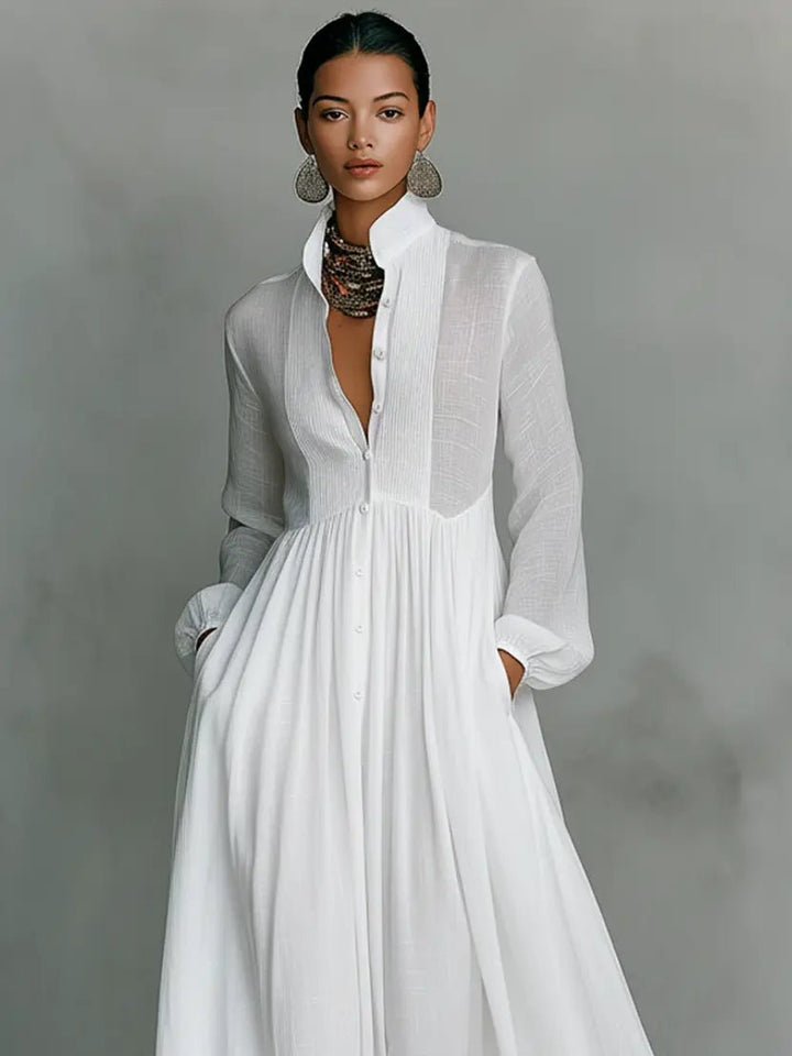 Dames maxi-jurk met knopen - elegant en comfortabel