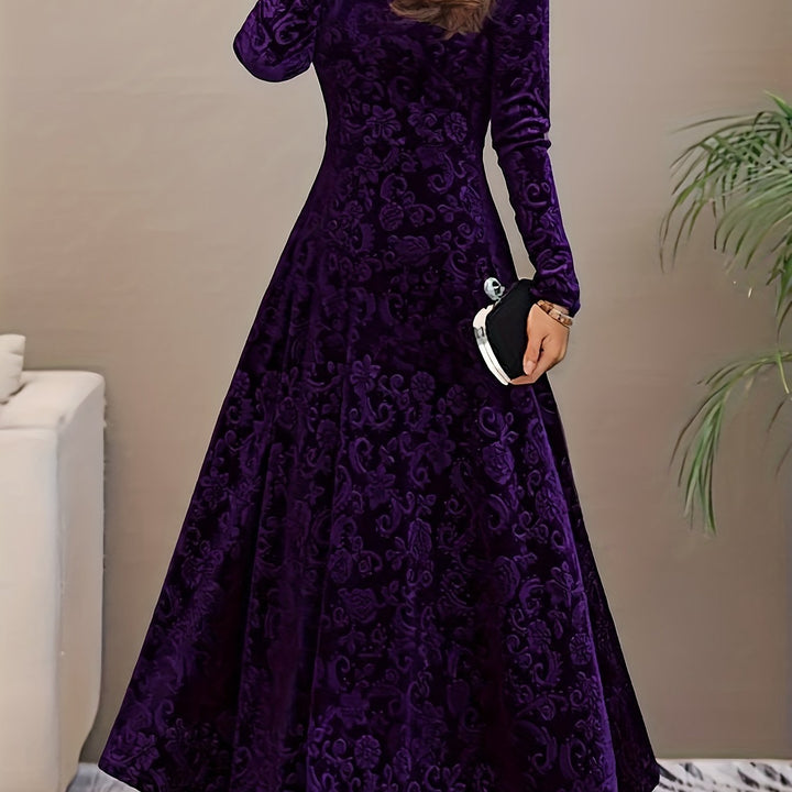 Dames midi-jurk met lange mouwen - elegant en verfijnd