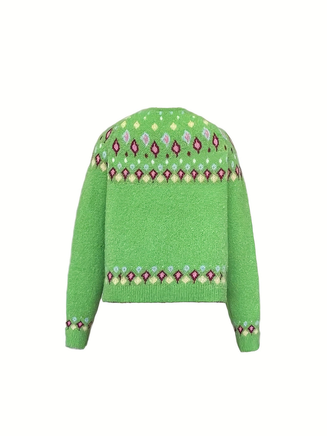 Dames Nordic Patroon Cardigan - Klassieke Gebreide Laag