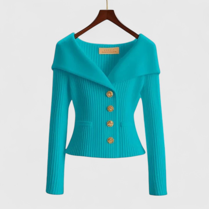 Dames Open Cardigan Gebreid in blauw, Tien Kleuren