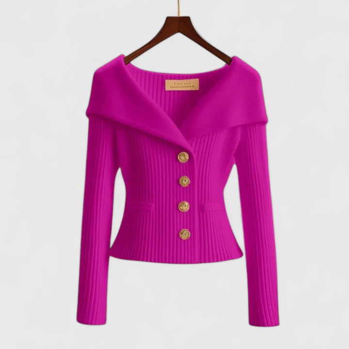 Dames Open Cardigan Gebreid in roze, Tien Kleuren