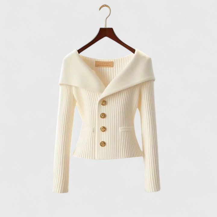 Dames Open Cardigan Gebreid in wit, Tien Kleuren