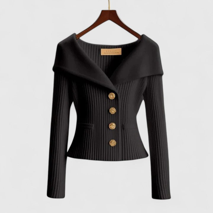 Dames Open Cardigan Gebreid in zwart, Tien Kleuren