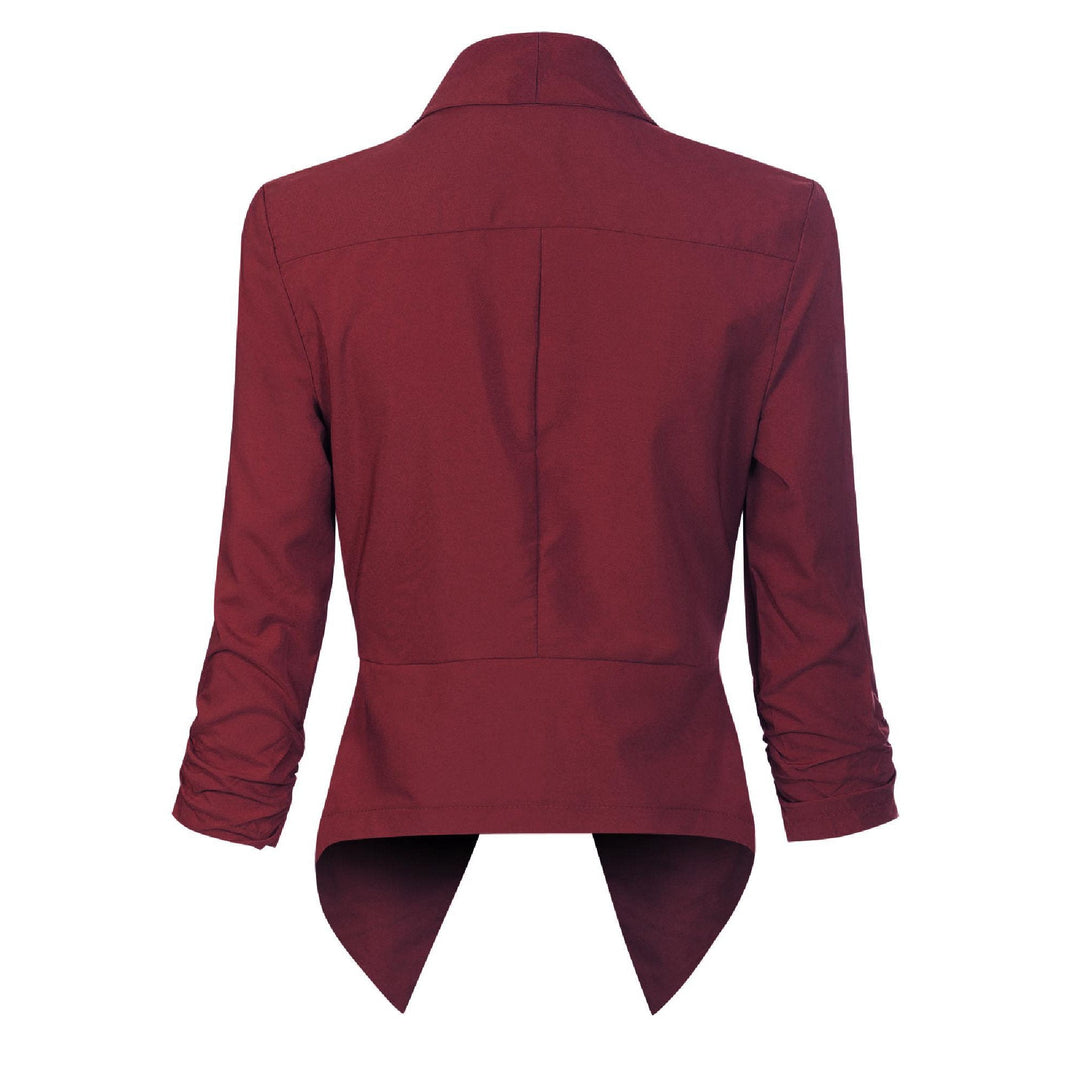 Dames Open-Front Blazer met Drapering - Klassieke Snit