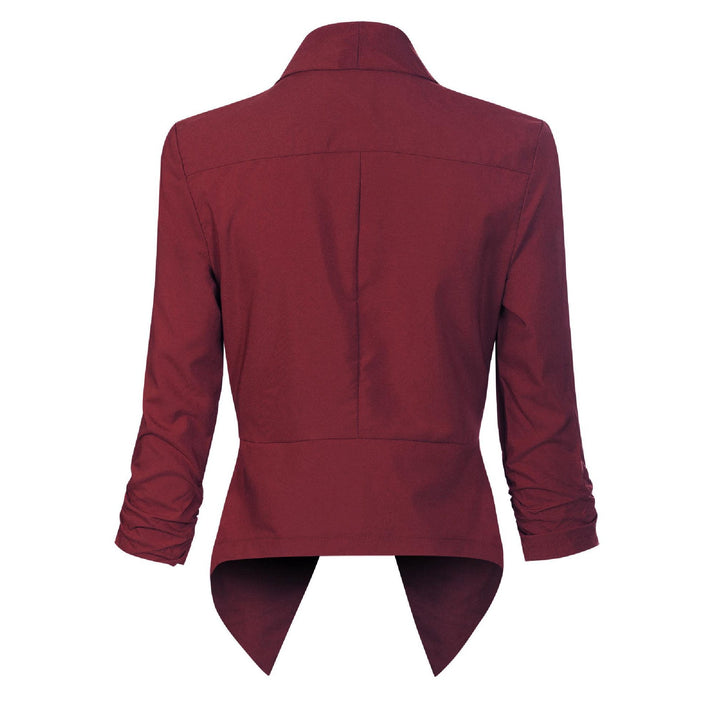 Dames Open-Front Blazer met Drapering - Klassieke Snit