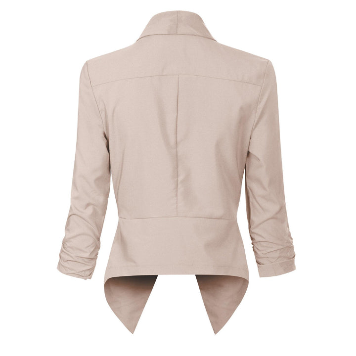 Dames Open-Front Blazer met Drapering - Klassieke Snit