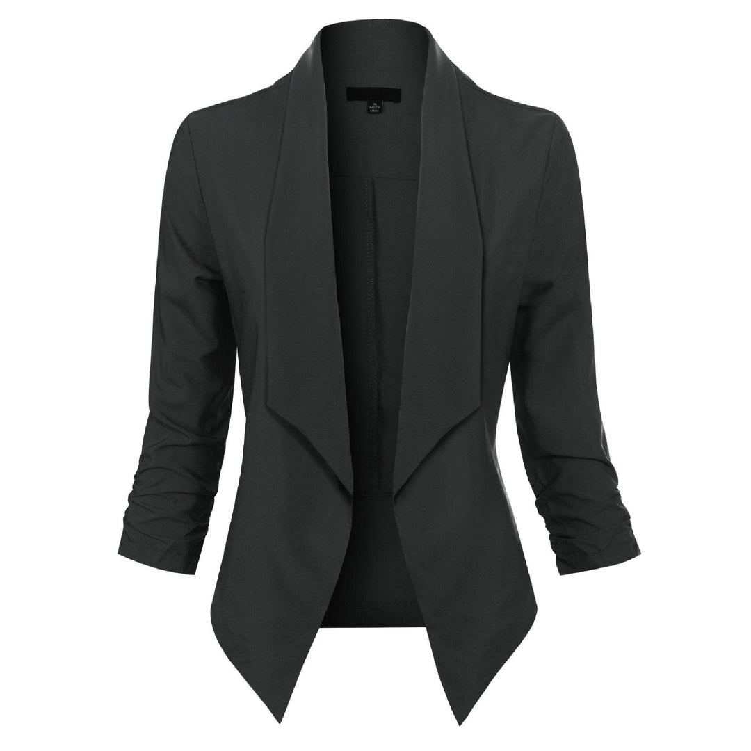 Dames Open-Front Blazer met Drapering - Klassieke Snit