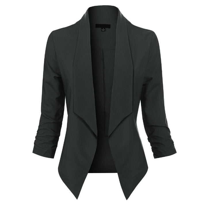Dames Open-Front Blazer met Drapering - Klassieke Snit
