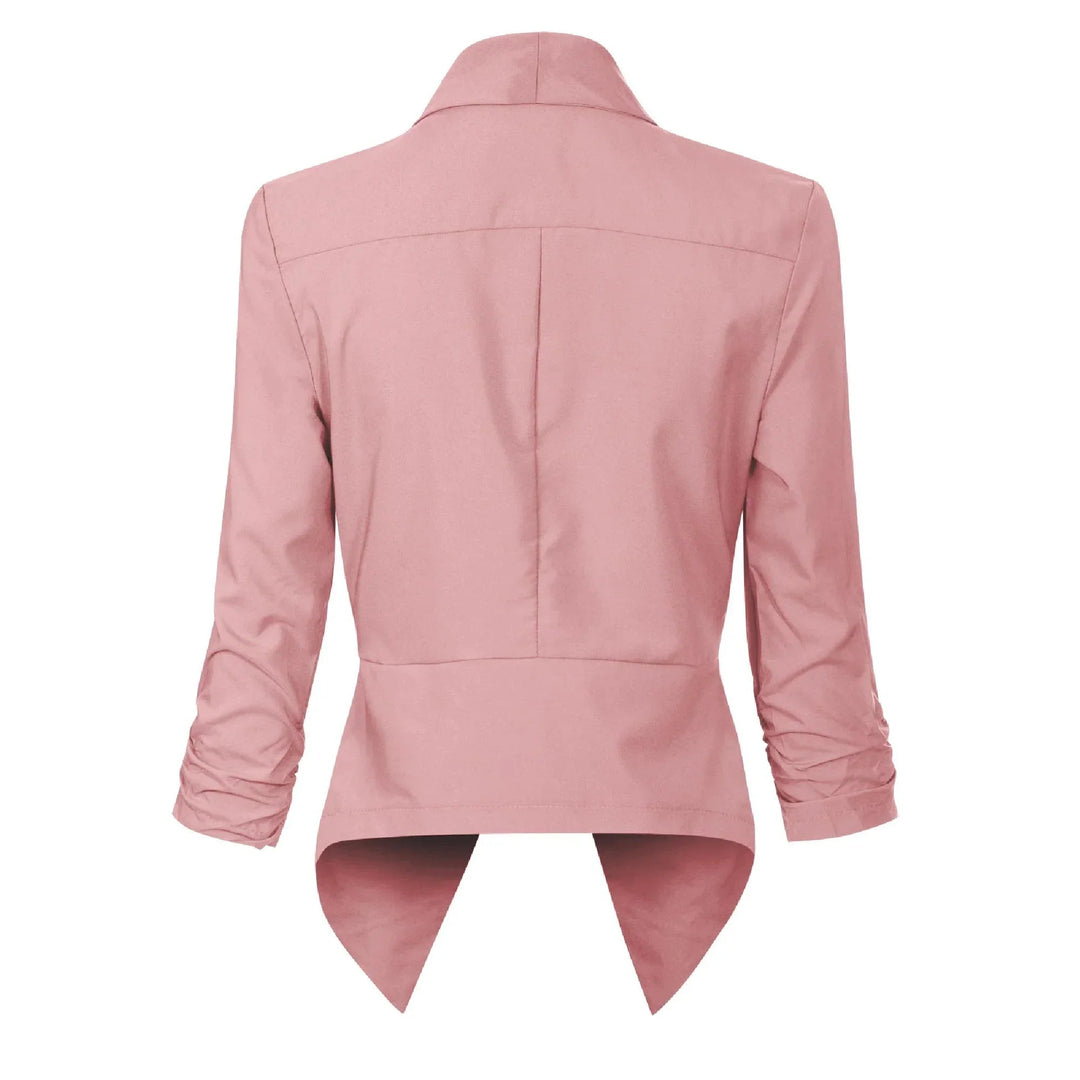 Dames Open-Front Blazer met Drapering - Klassieke Snit