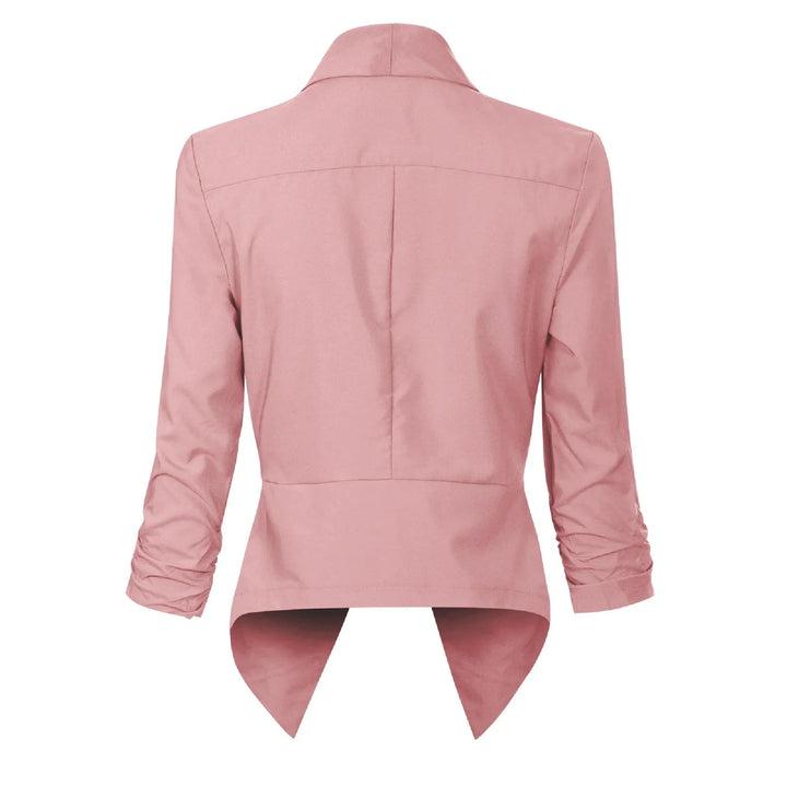 Dames Open-Front Blazer met Drapering - Klassieke Snit