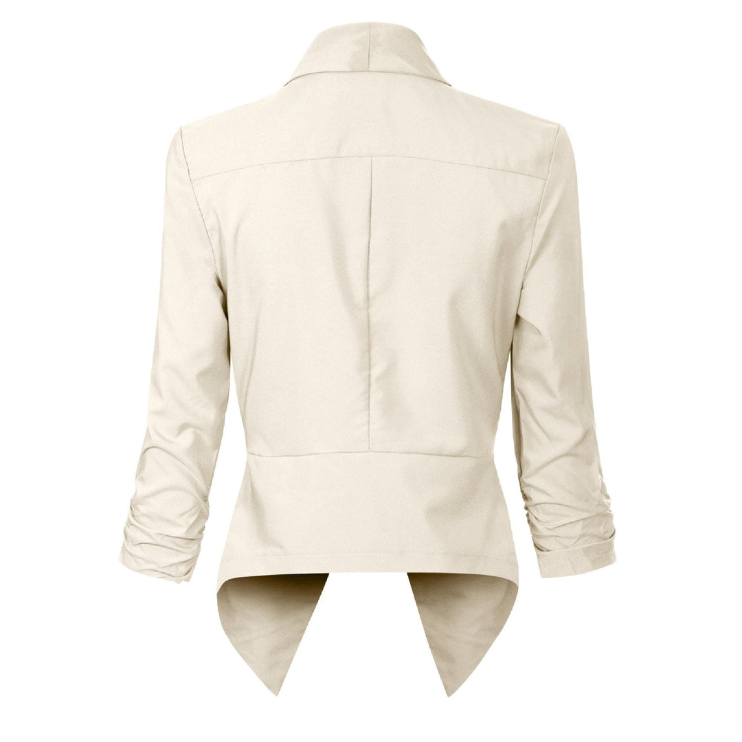 Dames Open-Front Blazer met Drapering - Klassieke Snit