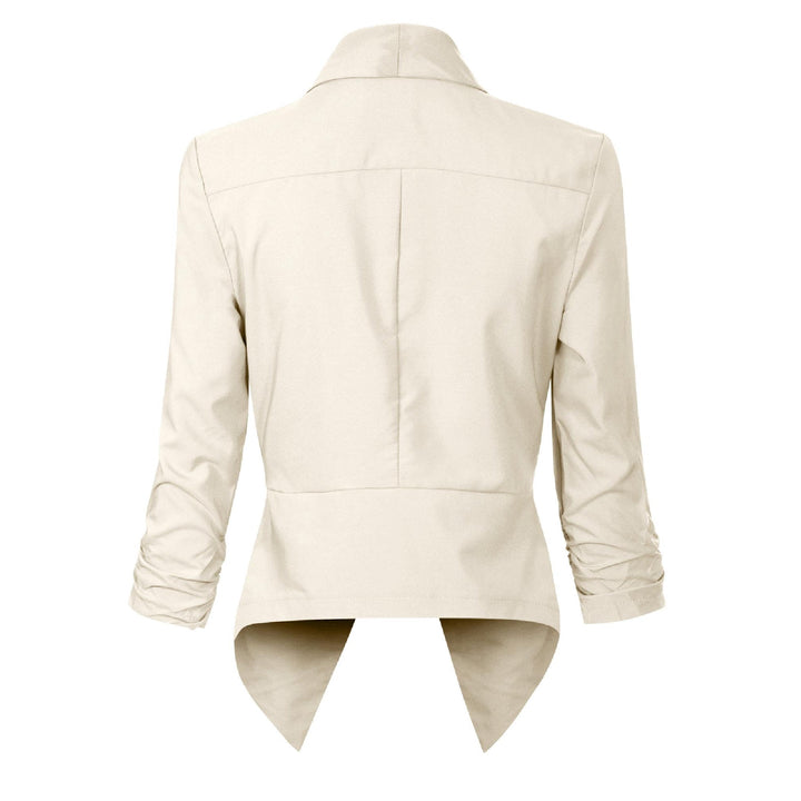 Dames Open-Front Blazer met Drapering - Klassieke Snit