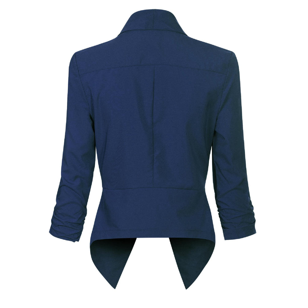 Dames Open-Front Blazer met Drapering - Klassieke Snit