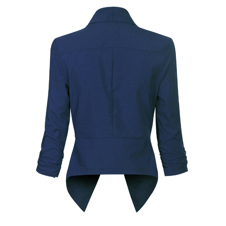 Dames Open-Front Blazer met Drapering - Klassieke Snit