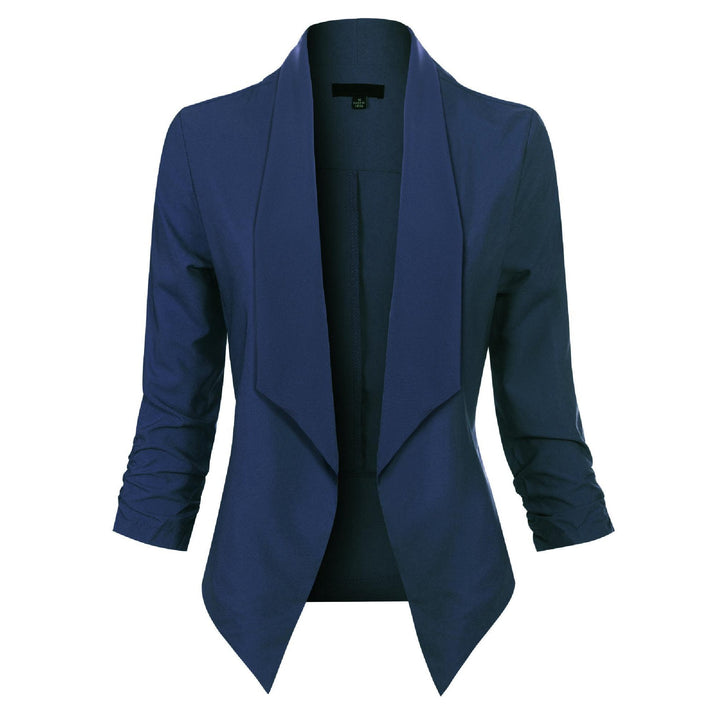 Dames Open-Front Blazer met Drapering - Klassieke Snit