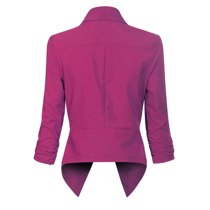 Dames Open-Front Blazer met Drapering - Klassieke Snit