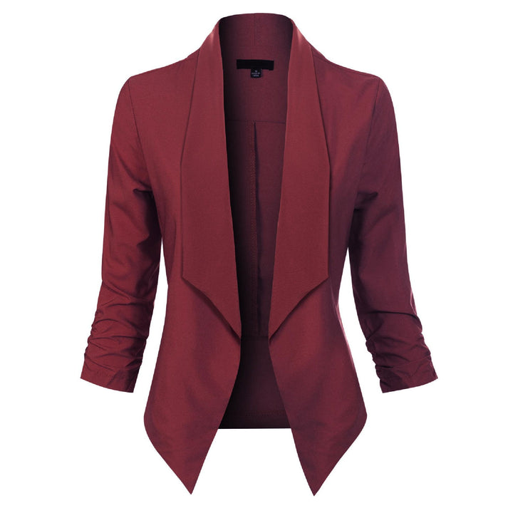 Dames Open-Front Blazer met Drapering - Klassieke Snit