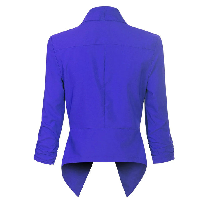 Dames Open-Front Blazer met Drapering - Klassieke Snit