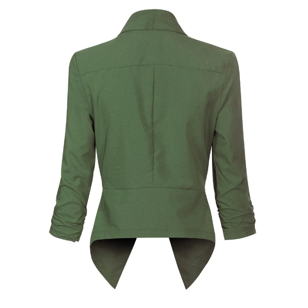 Dames Open-Front Blazer met Drapering - Klassieke Snit