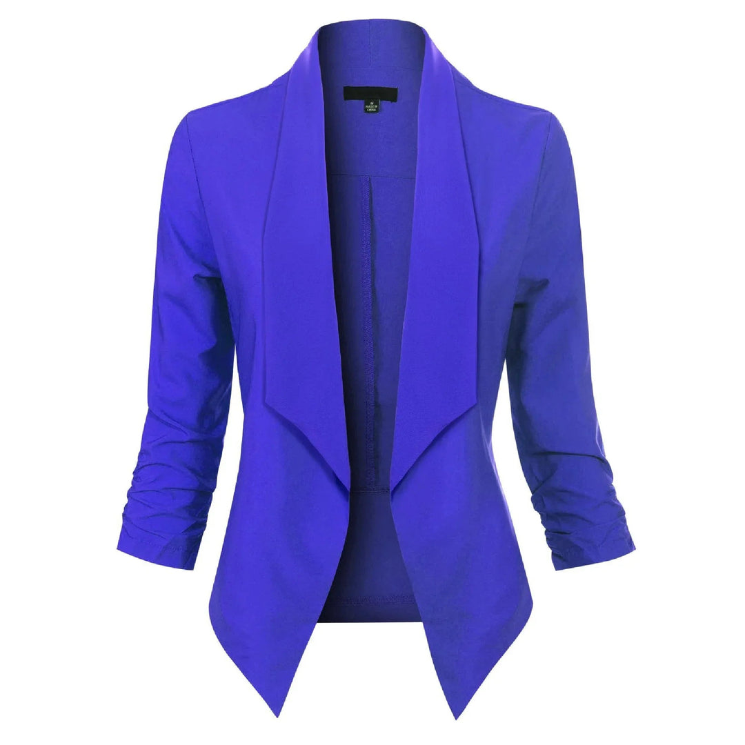 Dames Open-Front Blazer met Drapering - Klassieke Snit