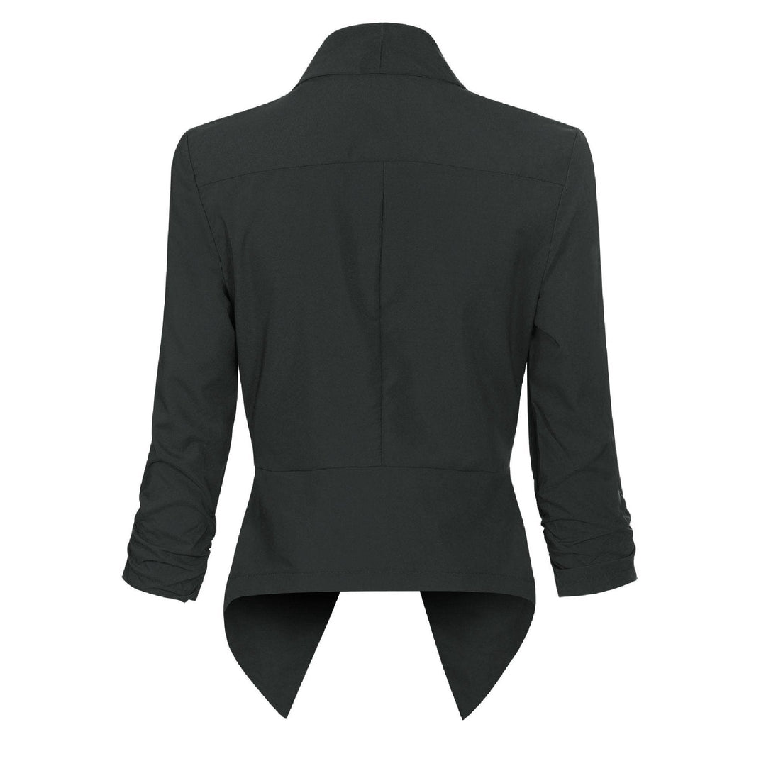 Dames Open-Front Blazer met Drapering - Klassieke Snit