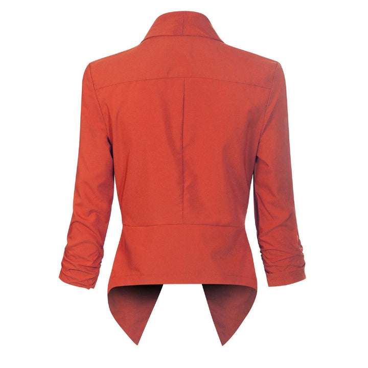 Dames Open-Front Blazer met Drapering - Klassieke Snit