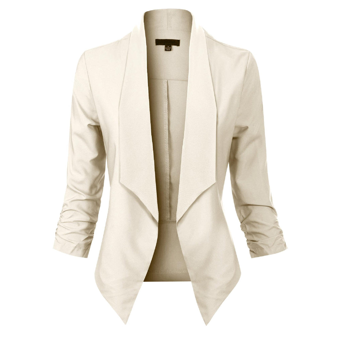 Dames Open-Front Blazer met Drapering - Klassieke Snit