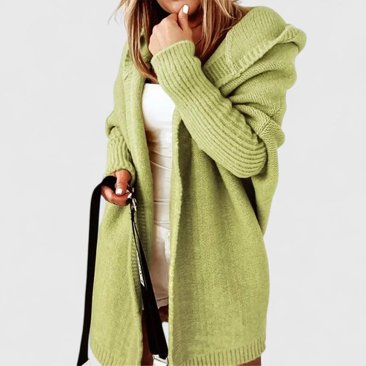 Dames Oversized Cardigan in groen, Comfortabele Gebreide Vest