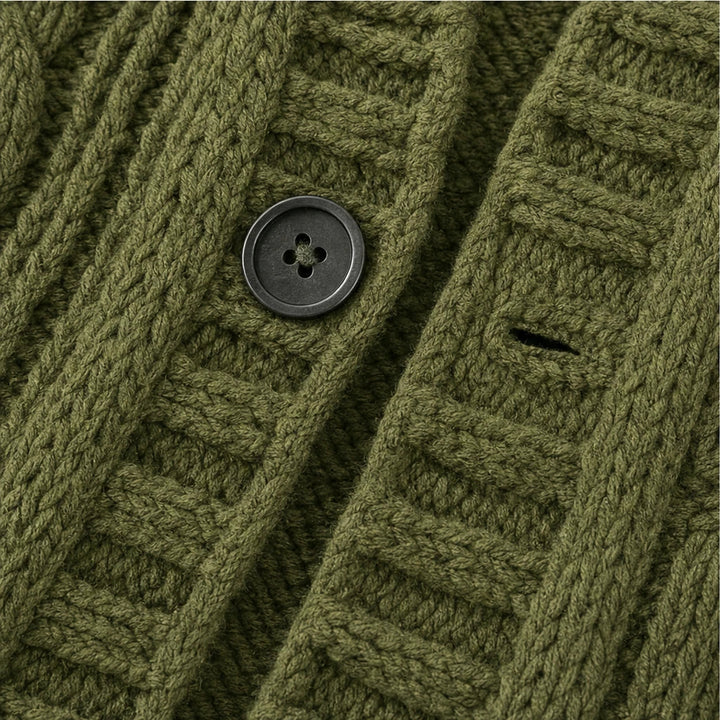 Dames Oversized Kabelgebreide Lange Cardigan - Gezellig