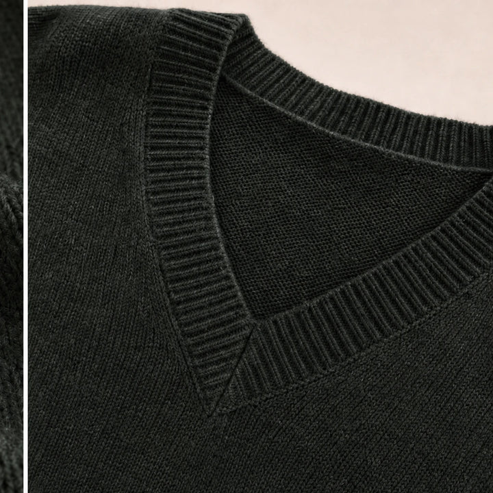 Dames oversized V-hals gebreide trui - Zacht en soepel