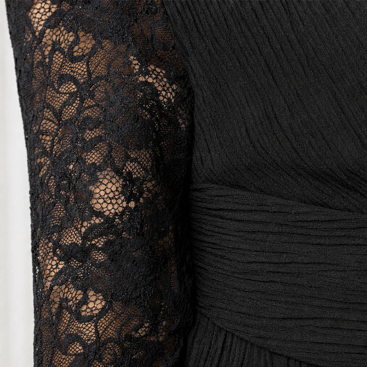 Dames Plissé Peplum Bloemenkant Pak - Elegant Tweedelig