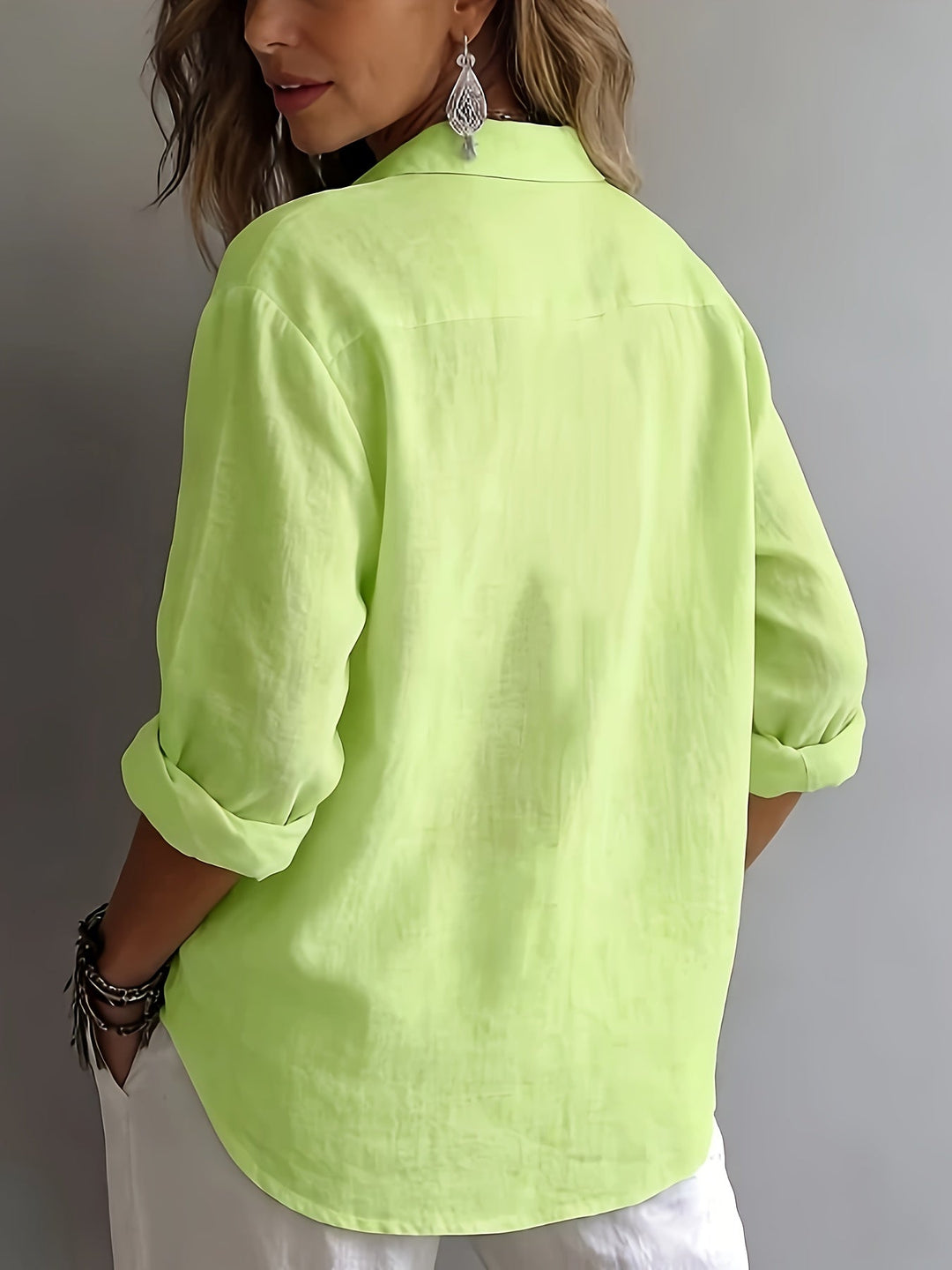 Dames Relaxed Blouse met Kraag - Elegant Casual