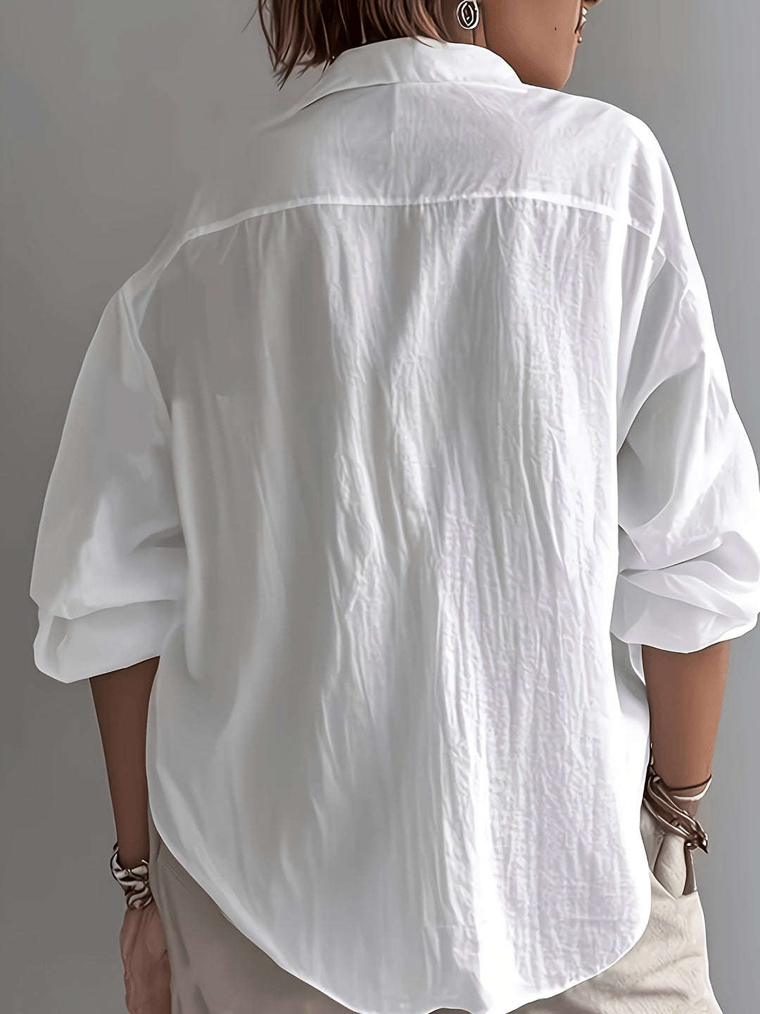 Dames Relaxed Blouse met Kraag - Elegant Casual
