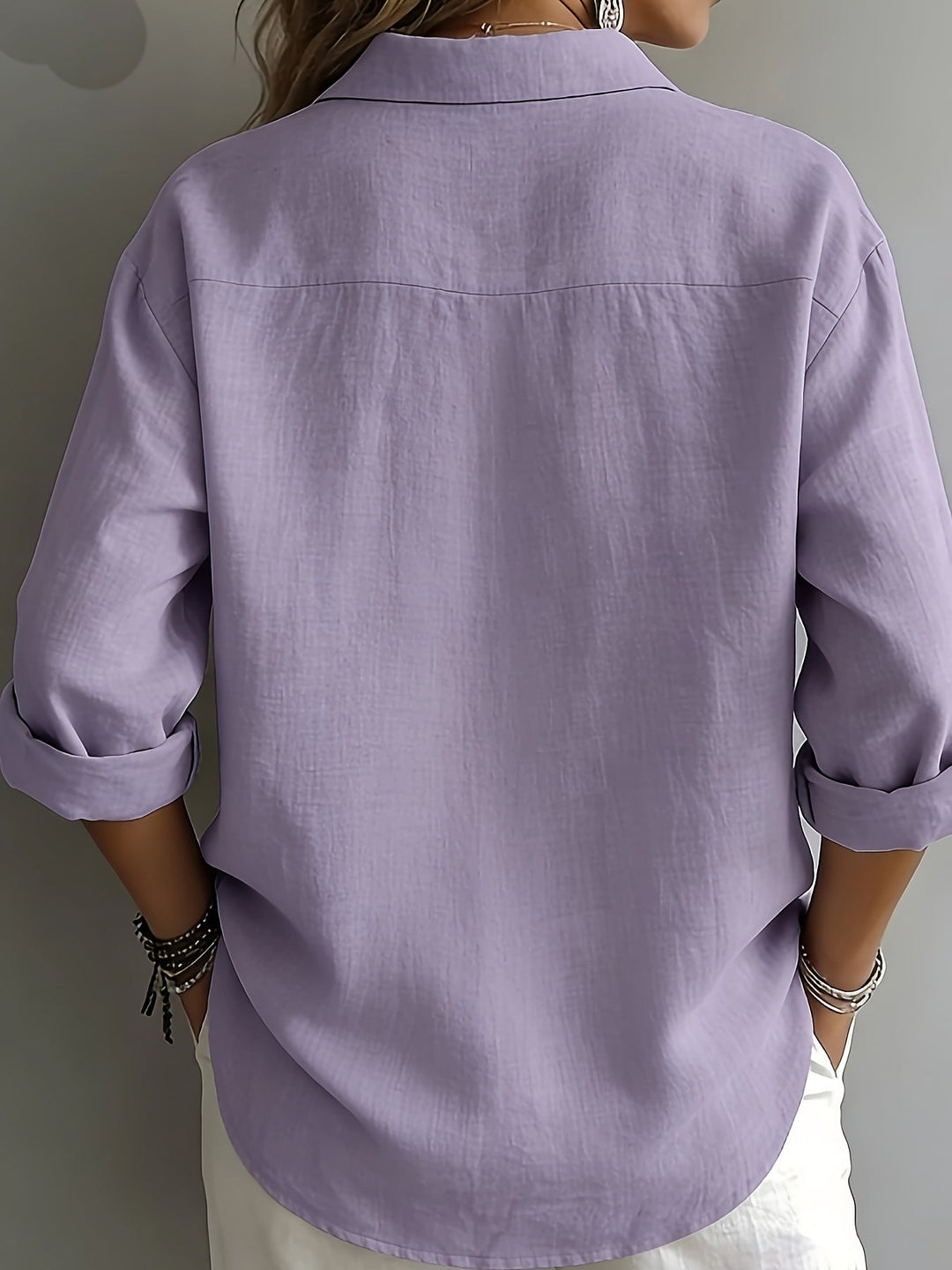 Dames Relaxed Blouse met Kraag - Elegant Casual