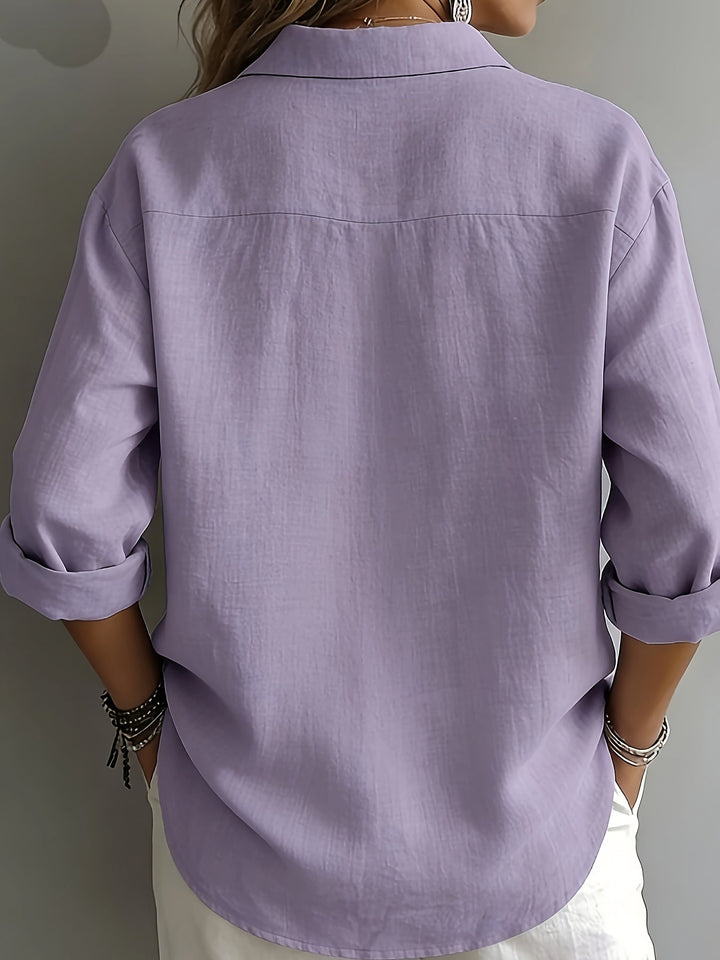 Dames Relaxed Blouse met Kraag - Elegant Casual