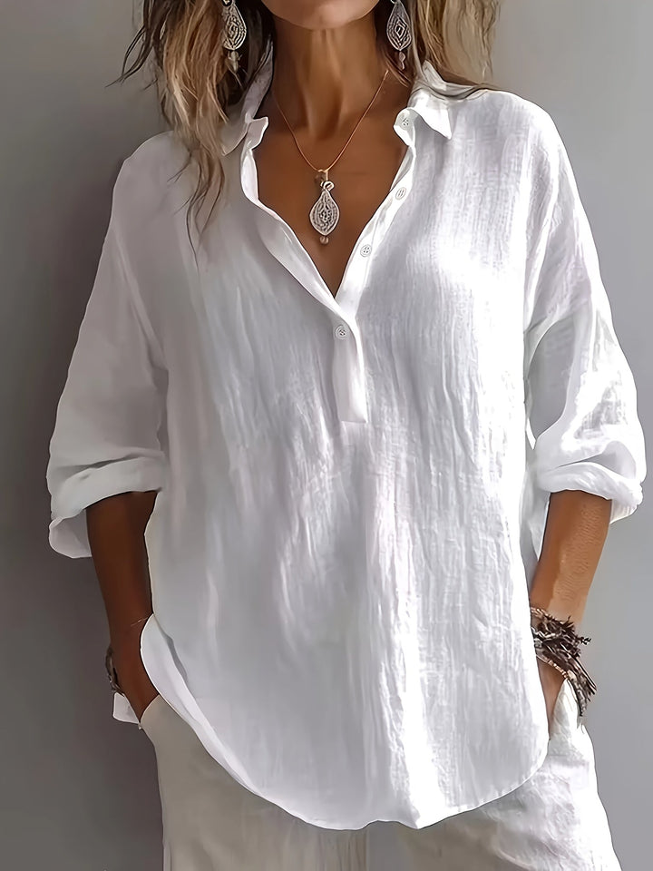 Dames Relaxed Blouse met Kraag - Elegant Casual