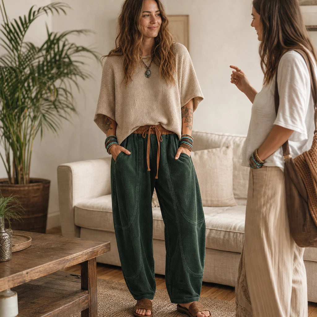 Dames Ribfluweel Lanternbroek - Comfortabele Pasvorm