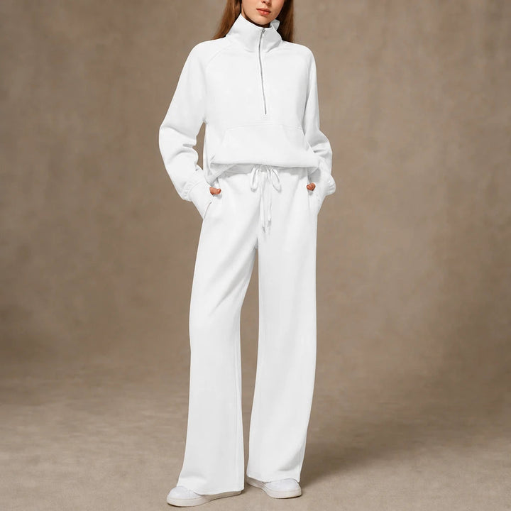 Dames Ribfluweel Oversized Set in lichtblauw, Loungewear Comfort