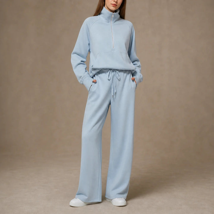 Dames Ribfluweel Oversized Set in zwart, Loungewear Comfort