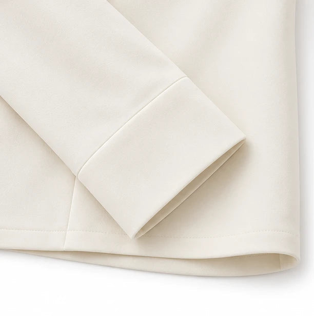Dames Staande Kraag Blouse en Cropped Broek Set - Minimalistisch