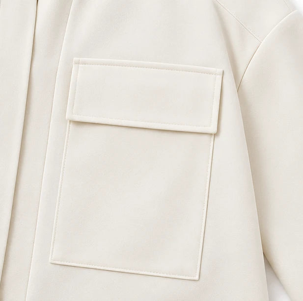Dames Staande Kraag Blouse en Cropped Broek Set - Minimalistisch