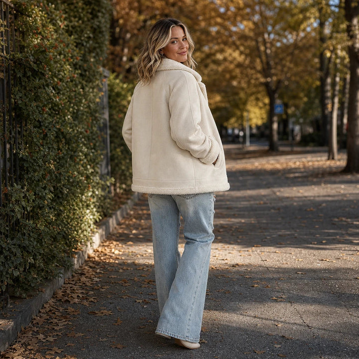 Dames Suède-Look Jas met Shearling - Warm zonder bulk