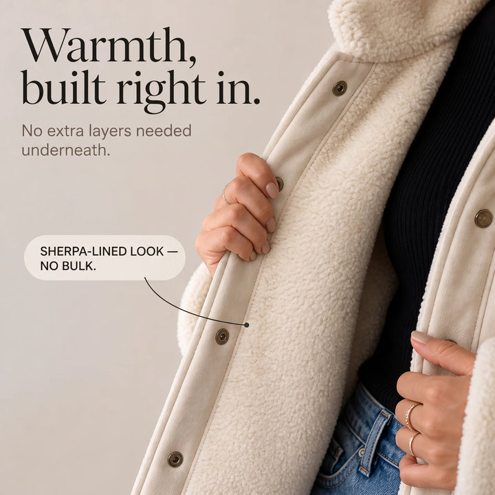 Dames Suède-Look Jas met Shearling - Warm zonder bulk
