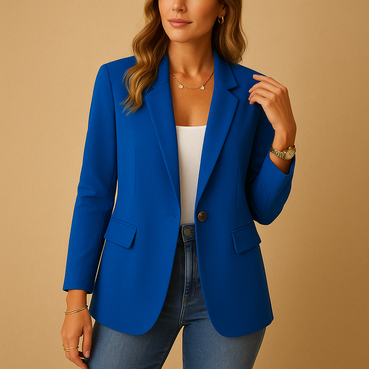 Dames Tailored Blazer in blauw, Klassieke Pasvorm